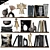 Modern Decorative Shelf Set 3D model small image 1