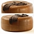 Luxury Saddle Leather Pouf Ottoman 3D model small image 1