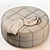 Luxury Saddle Leather Pouf Ottoman 3D model small image 5