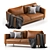 Elegant Hable Leather Sofa 3D model small image 2