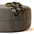 Saddle Round Fabric Pouf Ottoman 3D model small image 4