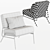 Modern Wire Frame Slipper Chair 3D model small image 2