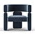 Elegant Margaret Armchair 3D model small image 3