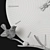 Terra Branch Steel and Marble Wall Clock 3D model small image 10