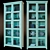 Elegant Glass Door Wardrobe 3D model small image 1
