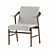 Elegant Velvet Dining Chair 3D model small image 3