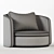 Elegant Gray Armchair for Stylish Living Spaces 3D model small image 4