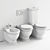 Elegant Ethos Ceramic Bathroom Set 3D model small image 5