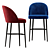 Elegant Austen Velvet Bar Stool 3D model small image 2