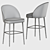 Elegant Austen Velvet Bar Stool 3D model small image 5