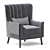 Elegant Grey Velvet Armchair 3D model small image 1