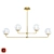 Elegant Brass and Opal Glass Chandelier 3D model small image 1