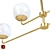 Elegant Brass and Opal Glass Chandelier 3D model small image 2