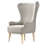 Bodil Accent: Stylish Beige Armchair 3D model small image 1