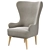 Bodil Accent: Stylish Beige Armchair 3D model small image 3