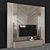 Modern TV Wall with 55" Screen 3D model small image 3