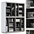 Elegant Black & White Library Display 3D model small image 1