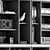 Elegant Black & White Library Display 3D model small image 3