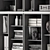 Elegant Black & White Library Display 3D model small image 4