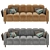 Modern Velvet Tufted Sofa 3D model small image 1