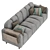 Modern Velvet Tufted Sofa 3D model small image 3