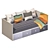  Stylish Dual-Color Bed [90x200 cm] 3D model small image 2