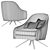 Roar Rabbit Swivel Leather Chair 3D model small image 5