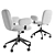 Sleek Faro Gray Office Chair 3D model small image 2