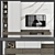 Modern Wall-Mounted TV Set 3D model small image 1