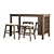 Modern Acacia Wood Dining Set 3D model small image 8