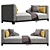 Wesley Hall Social Sofa - Modern & Stylish Seating 3D model small image 1