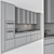 Sleek White & Wood Kitchen 3D model small image 5