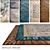 Luxury Silk and Wool Carpets Set 3D model small image 1