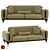 Olive Elegance: Premium Leather Sofa 3D model small image 1