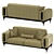 Olive Elegance: Premium Leather Sofa 3D model small image 2