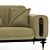 Olive Elegance: Premium Leather Sofa 3D model small image 3