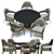 Elegant Designer Table Chair 3D model small image 2