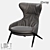 Sleek Metal and Eco-Leather Armchair by LoftDesigne 3D model small image 1