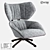 LoftDesign Armchair 36552: Stylish Metal and Fabric Seating 3D model small image 1