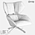 LoftDesign Armchair 36552: Stylish Metal and Fabric Seating 3D model small image 2