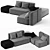 Modern Gray Sofa: Stylish and Comfortable 3D model small image 1