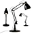 Adjustable Black Work Lamp - IKEA Tertial 3D model small image 1