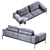 Sleek Lifesteel Sofa: Modern Comfort by Flexform 3D model small image 4