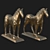 Polygonal Horse Sculpture Set 3D model small image 1
