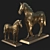 Polygonal Horse Sculpture Set 3D model small image 6