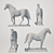 Polygonal Horse Sculpture Set 3D model small image 13