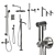 Quadro Source Collection: Smooth Chrome Sanitary Set 3D model small image 2