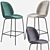 Beetle GUBI Stool - Sleek Velvet Counter Chair 3D model small image 8