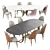 Elegant Capital Collection Oval Dining Set 3D model small image 1