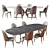 Elegant Capital Collection Oval Dining Set 3D model small image 4